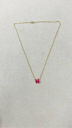 愛馬仕迷你 Pop H 吊墜玫瑰墨西哥 GHW 項鍊