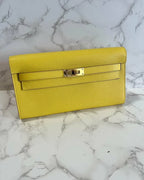 ❤️Hermes Kelly 去 Epsom Jaune 那不勒斯 9O GHW