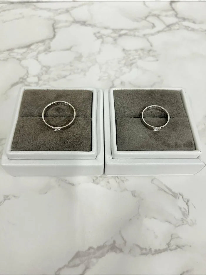 Hermes 白金鑽石戒指 白金鑽石對戒