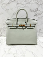 愛馬仕 Birkin 25 Togo 0W Gris Neve GHW B 郵票