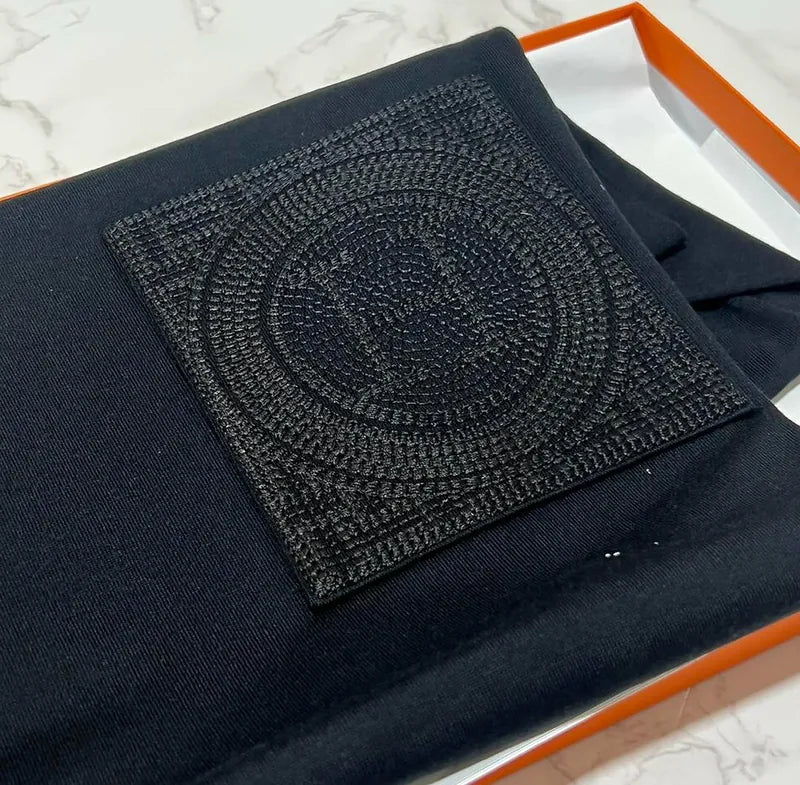 愛馬仕刺繡女士口袋T卹