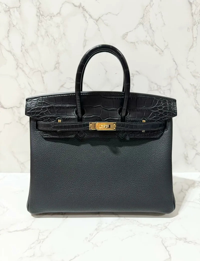 Hermes Birkin 25 Touch Noir GHW 鱷魚皮 Missi 墊