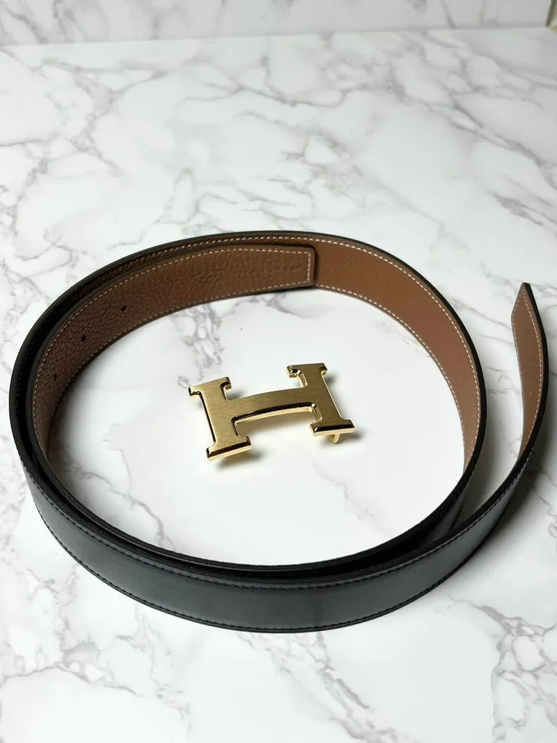 愛馬仕 32MM H 男士皮帶，雙面皮革錶帶，32 毫米寬，90 公分長