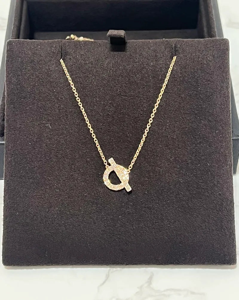 愛馬仕 Finesse 玫瑰金吊墜項鍊