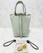 愛馬仕 Picotin Lock 18 TC Gris Neve 0W GHW B 郵票