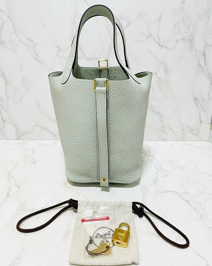 愛馬仕 Picotin Lock 18 TC Gris Neve 0W GHW B 郵票