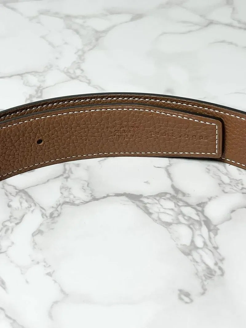 愛馬仕 32MM H 男士皮帶，雙面皮革錶帶，32 毫米寬，90 公分長