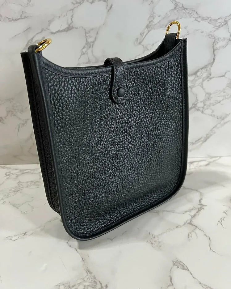 Hermes Mini Evelyne 16 TC Noir 黑色 GHW 89 U 郵票
