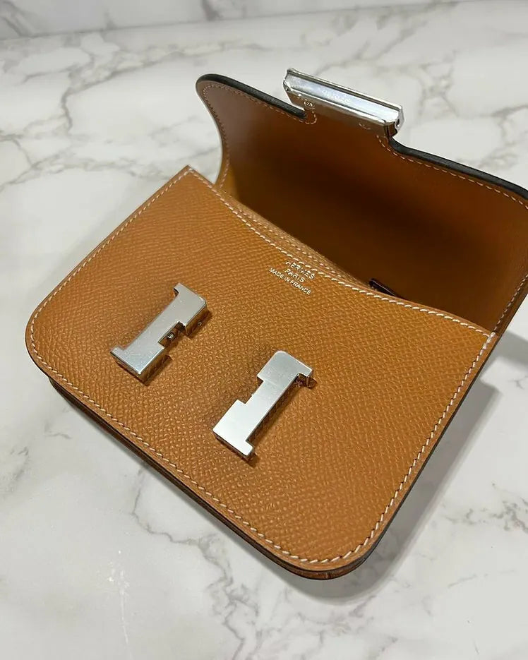 愛馬仕 Constance 超薄皮夾 Epsom Toffee 1H PHW