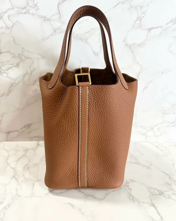 愛馬仕 Picotin 18 TC 金 37 GHW U 郵票