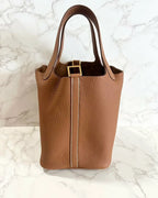 愛馬仕 Picotin 18 TC 金 37 GHW U 郵票