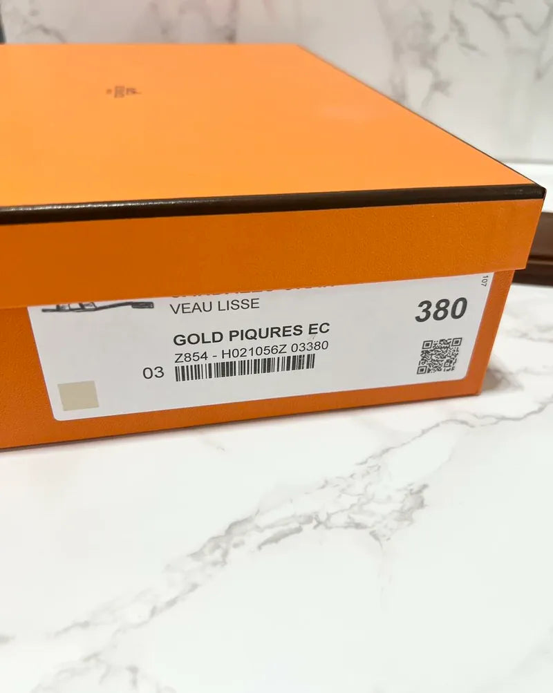 Hermes Oran Sandal H Gold Size 38