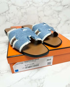 ❤️愛馬仕 Oran 涼鞋 H Denim Bleu Clair 38.5碼
