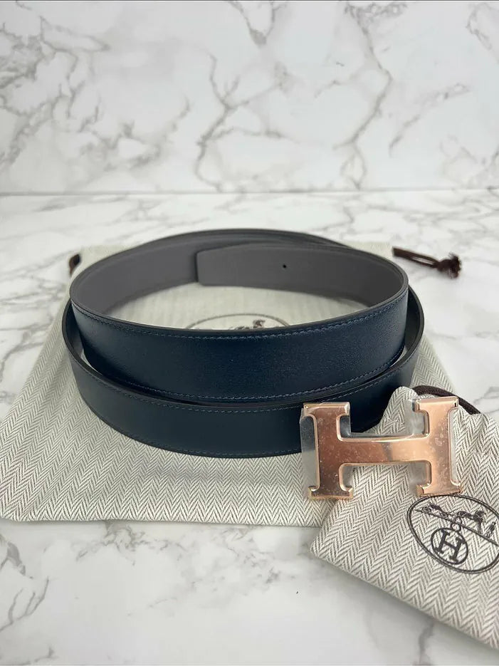 愛馬仕 32MM H 男士皮帶，雙面可用皮革錶帶，32毫米寬，100公分長