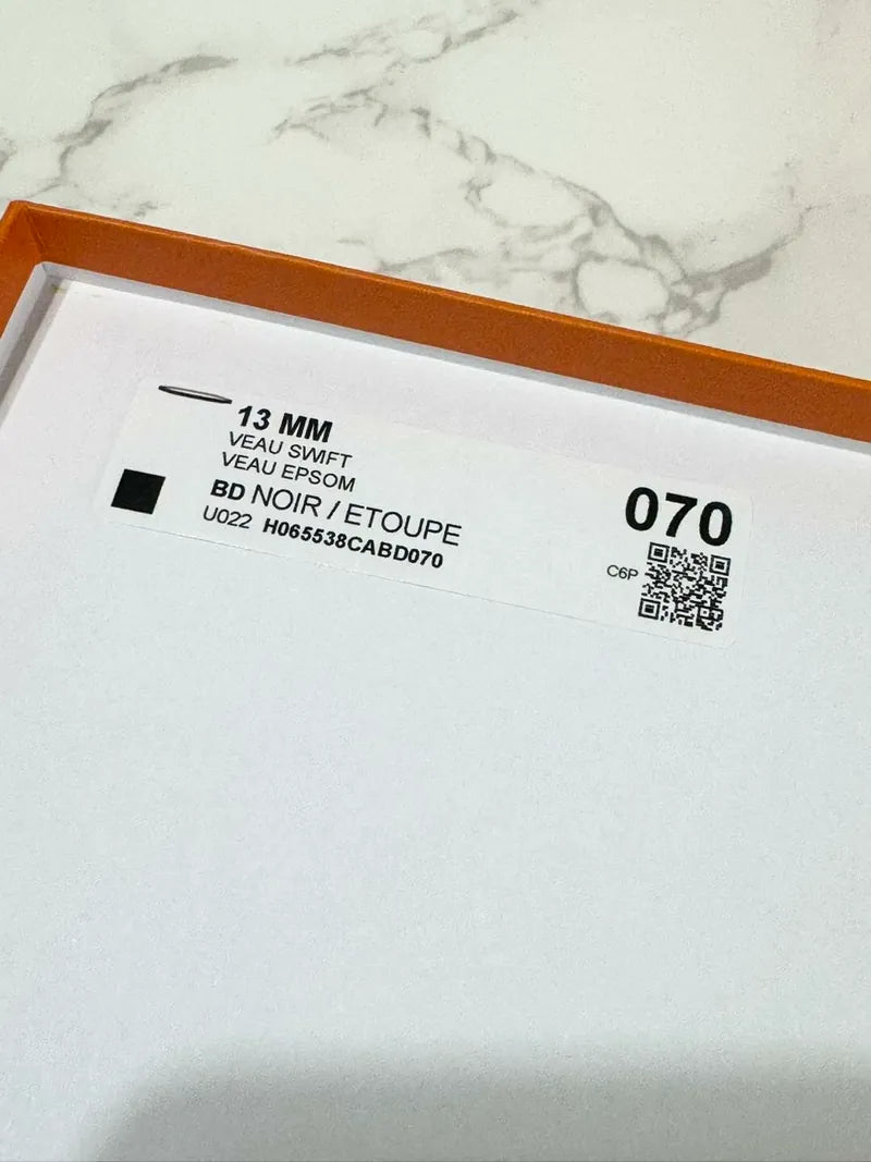 Hermes Focus belt buckle & Reversible leather strap 13 mm 70