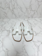 愛馬仕 Oran Sandales Blanc Piqures H 39