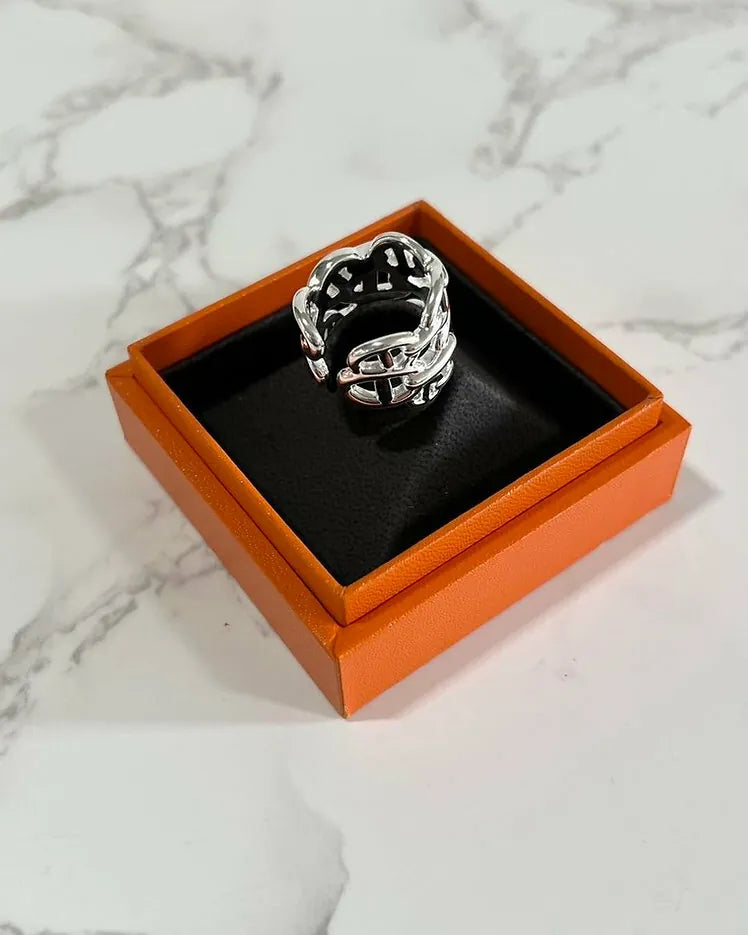 愛馬仕 Chaine D'ancre Enchaimee 戒指 尺寸 52