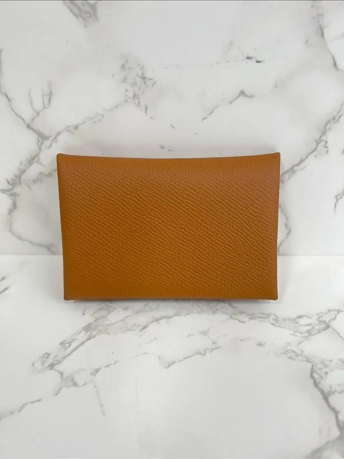 愛馬仕 Calvi 卡包 金色/ Vert Fizz Epsom 37/0s