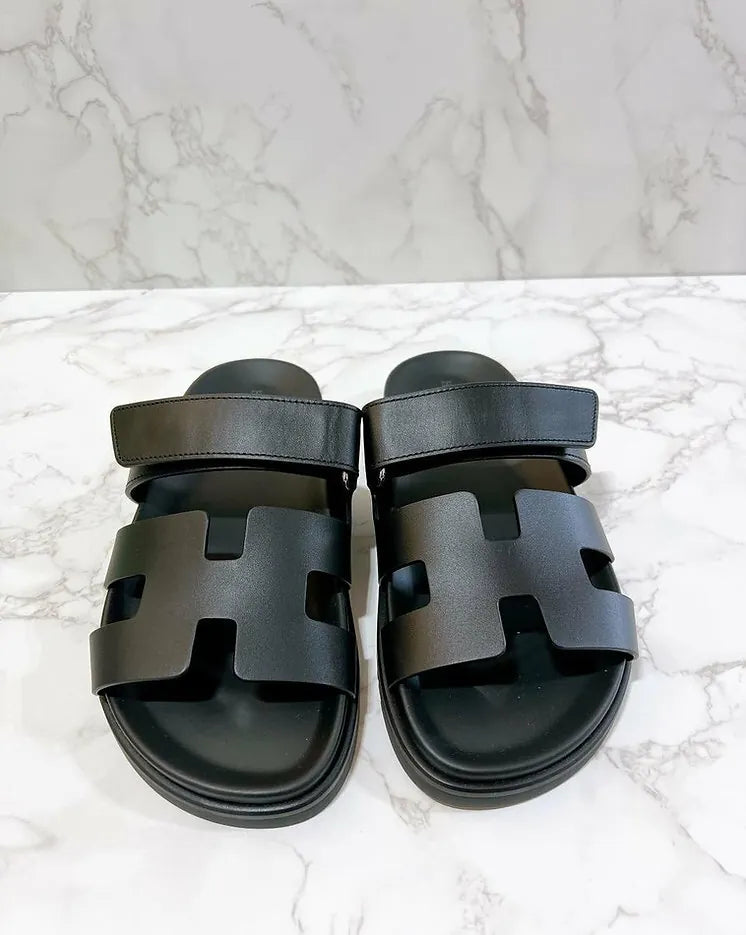 Hermes Sandales Chypre Noir 軸 36