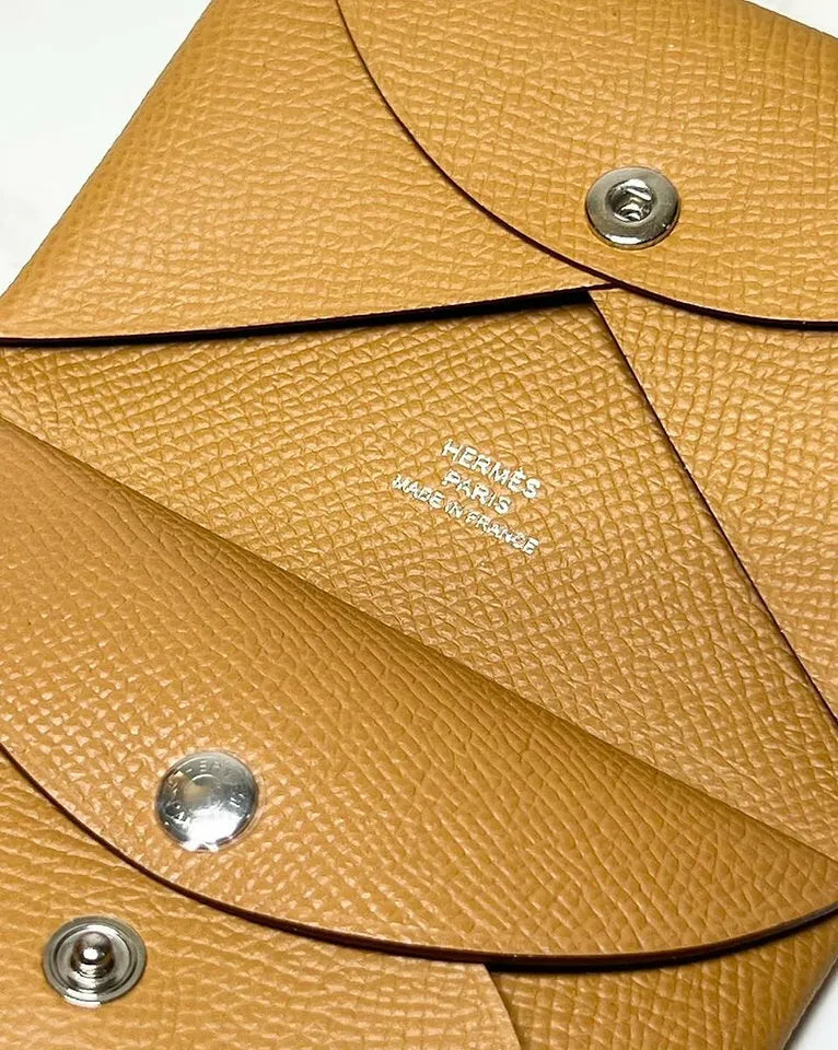 愛馬仕 Calvi Duo Compact 卡包 epsom 芝麻色 2S