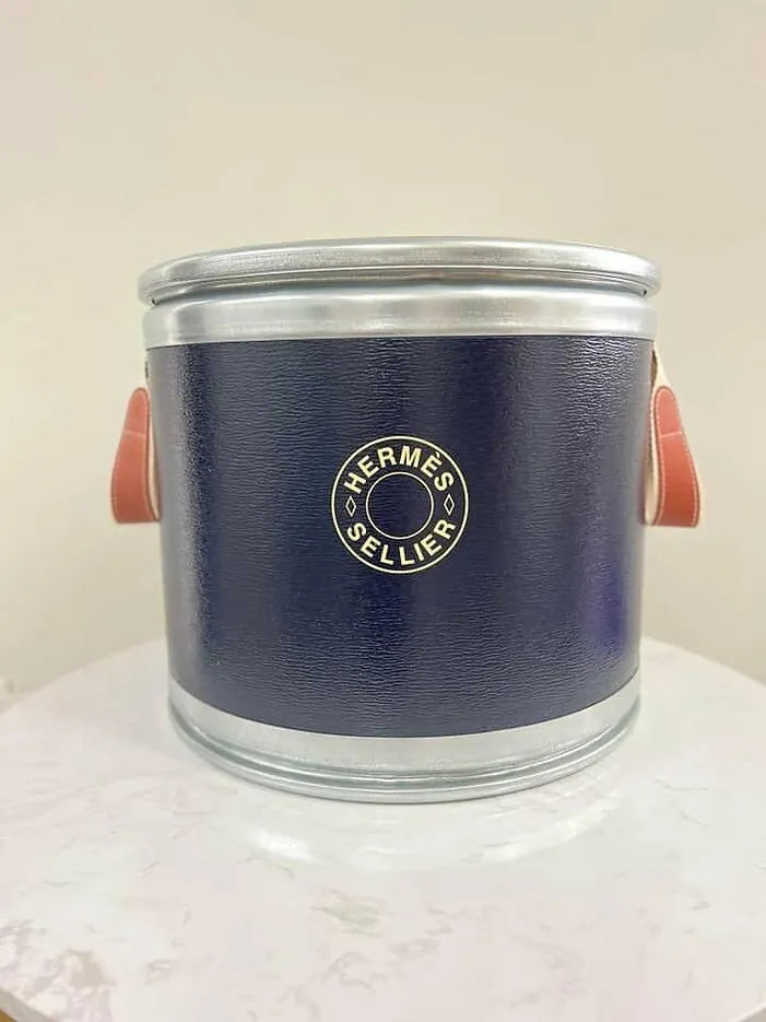 愛馬仕藍色馬鞍形盒子 - 小號