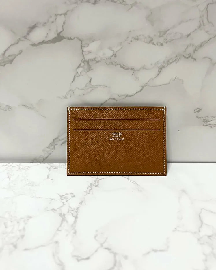 愛馬仕 Citizen 斜紋卡包 金色 37