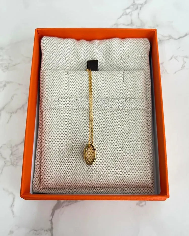 Hermes Pop H 黑色吊墜項鍊 GHW