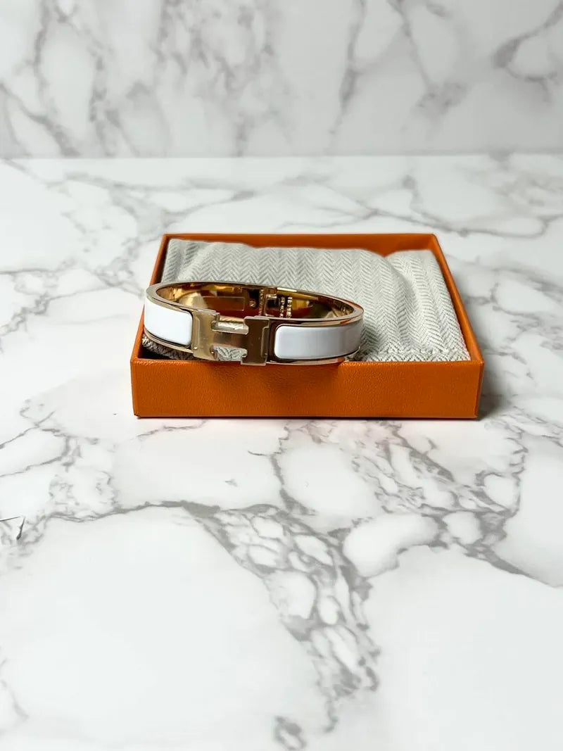 ❤️愛馬仕 Clic H 手鐲 PM 碼 白色 RGHW❤️