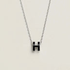 ❤️Hermes Mini Pop H Pandant Necklace Noir PHW