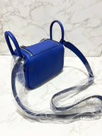 Hermes Mini Lindy Bleu 皇家 O8 PHW U 郵票