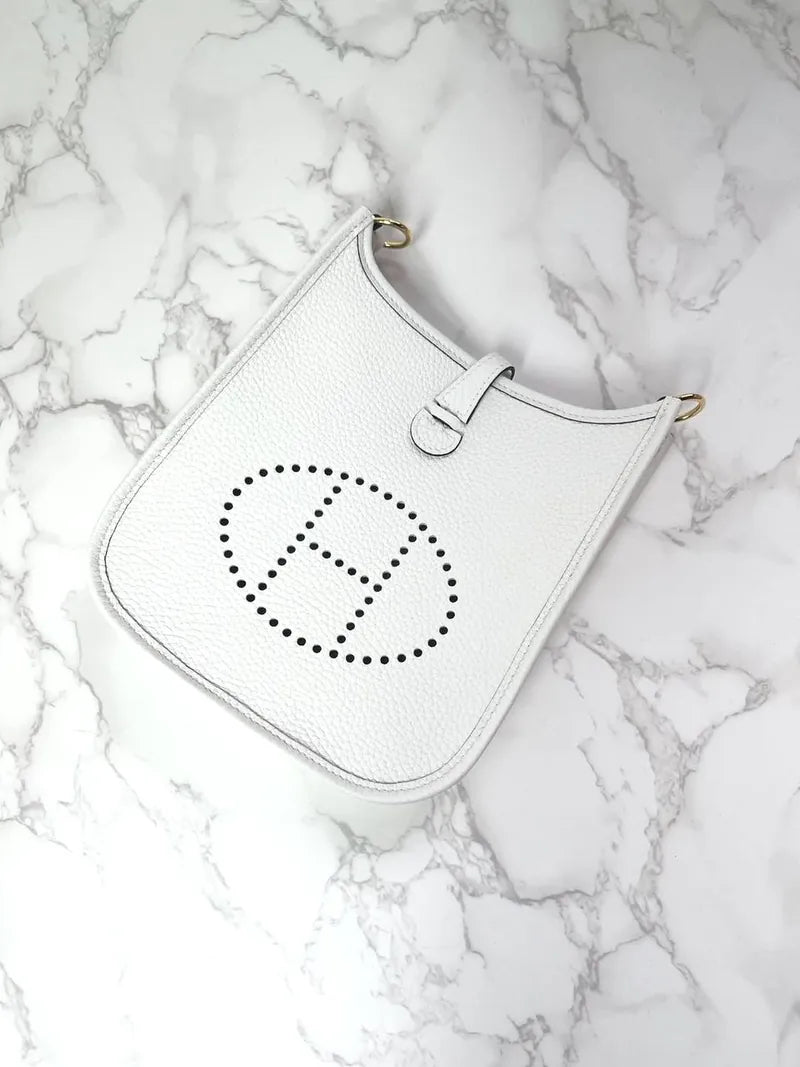 ❤️愛馬仕 Evelyne 16 手袋 全新 白色 0U GHW