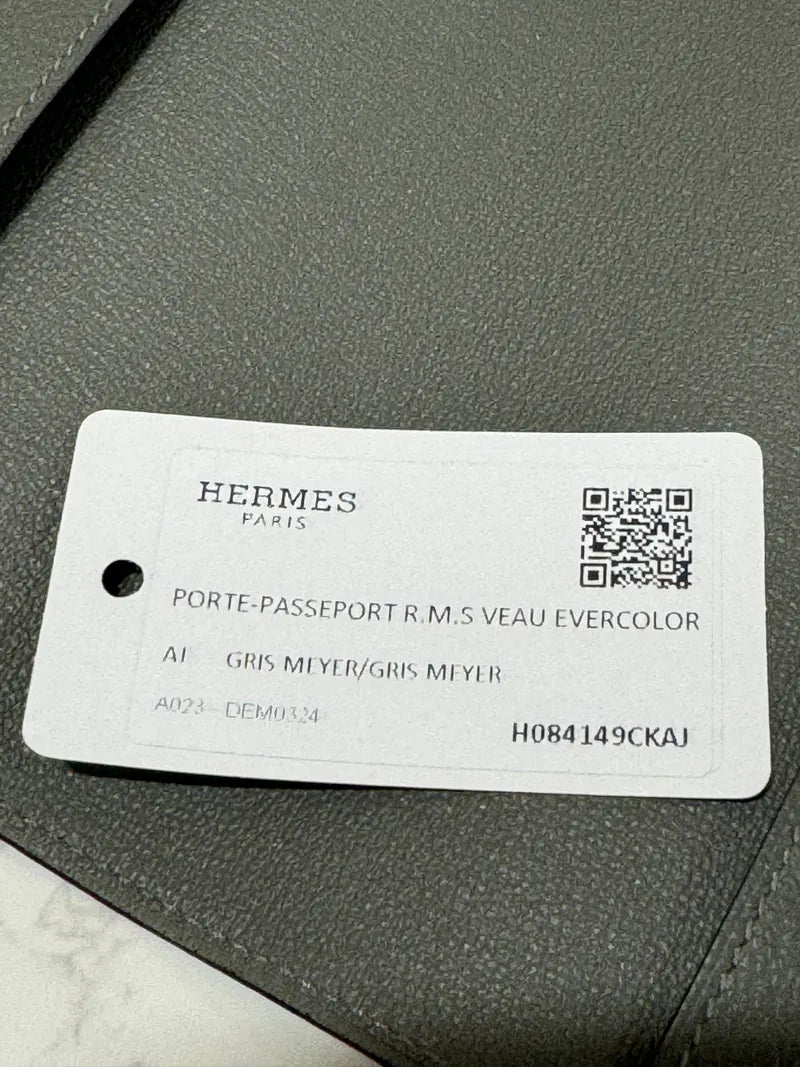 愛馬仕 RMS 護照夾 RMS 護照夾 EverColor 灰色
