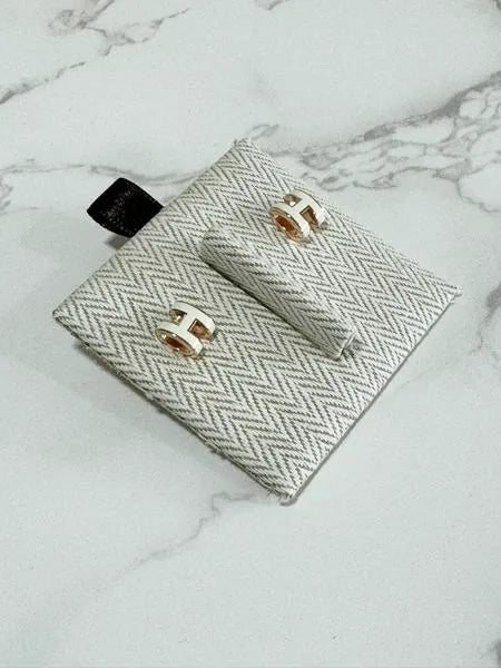 ❤️愛馬仕迷你 Pop H 耳環 白色 RGHW