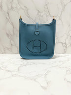 Hermes Mini Evelyne 16 TC New Bleu Jean / New Bleu Jean GHW B 郵票